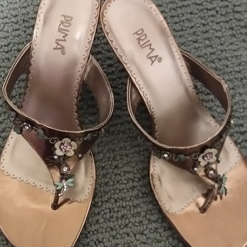 Womens gold dress sandels